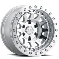 Black Rhino Primm Beadlock 17x8.5 +0 (6x139.7) Silver with Mirror Face + Machined Ring