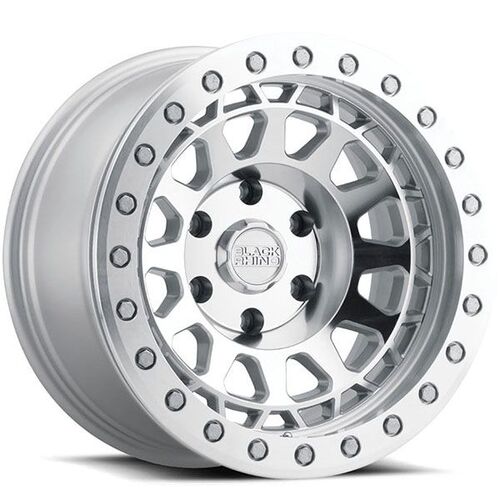 Black Rhino Primm Beadlock 17x8.5 -30 (6x139.7) Silver with Mirror Face + Machined Ring