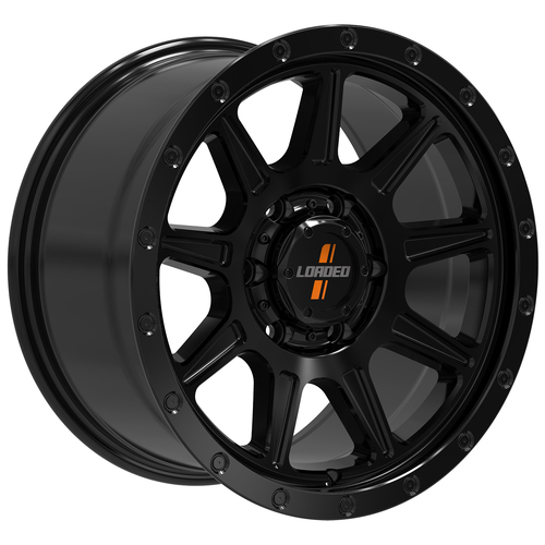 Loaded Gunbarrel 17x9 +18 (6x139.7) Black Heavy Duty (1675KG)